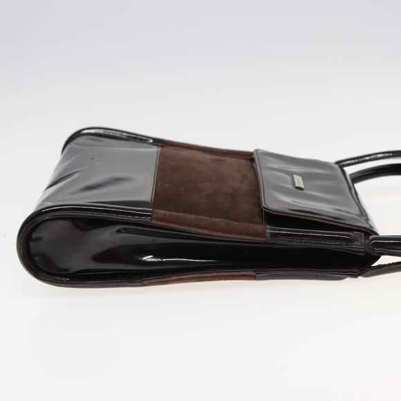 GUCCI Tote Bag Enamel Suede Brown - Picture 5 of 12